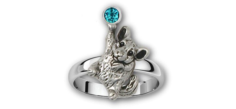Chinchilla Jewelry Sterling Silver Handmade Chinchilla Ring  CL14-SR
