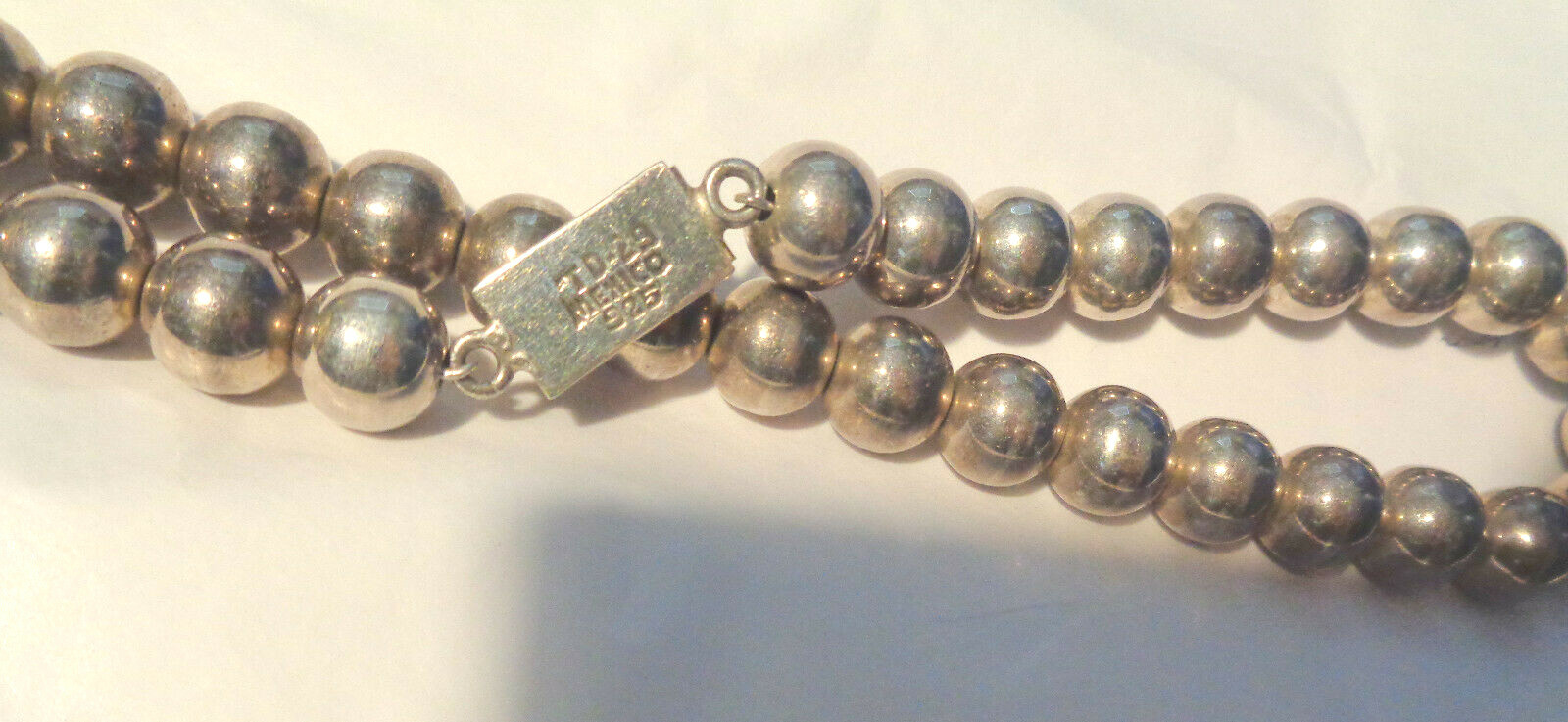TAXCO STERLING SILVER BEAD NECKLACE 28