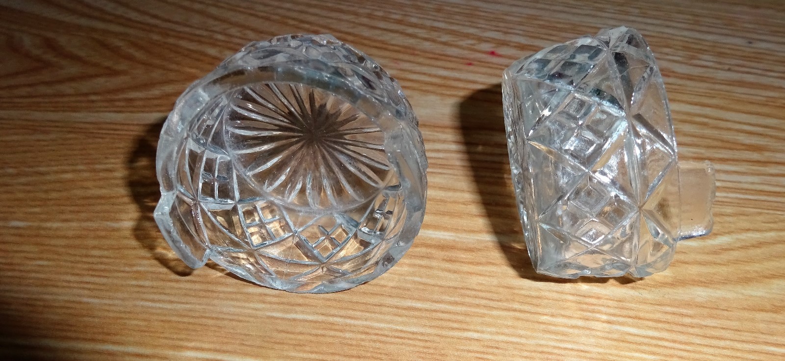 Lot of 2 vintage bucket salt cellars with beautiful pattern, 2