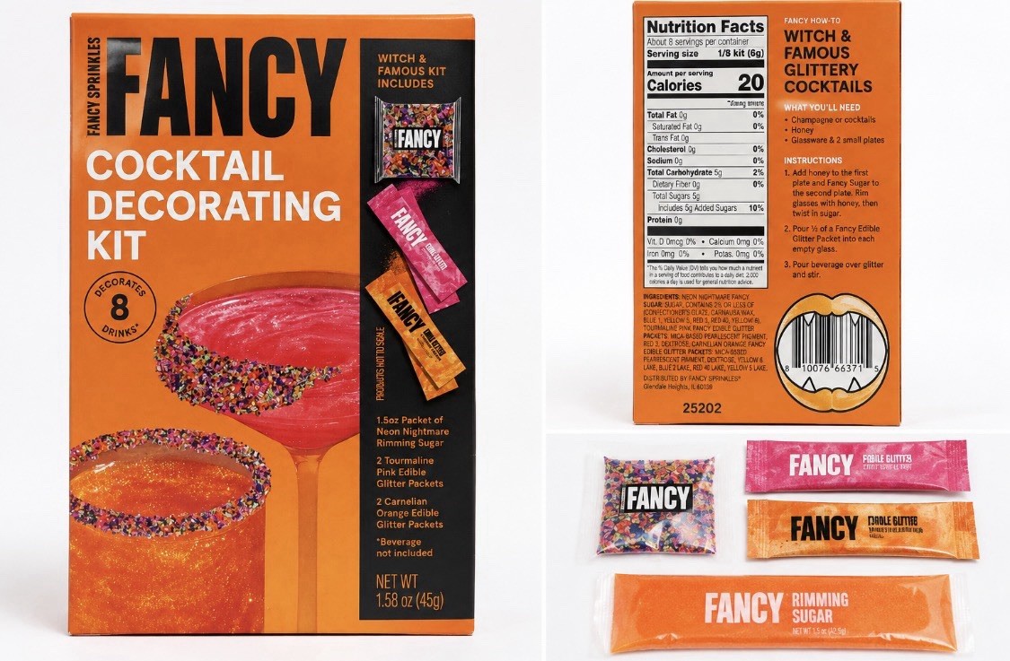 Fancy Sprinkles Witch & Famous Cocktail Decorating Kit Edible Glitter Halloween