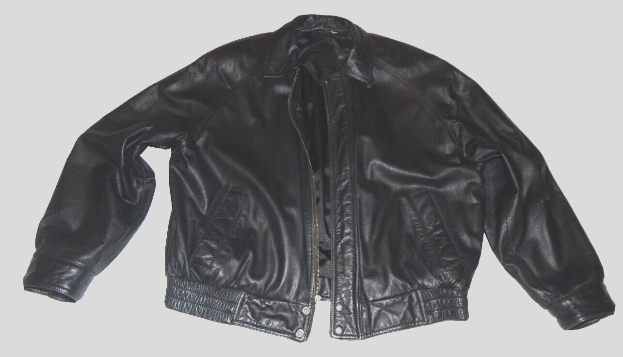 Men's XL black leather Bomber jacket XL Roundtree & Yorke Very good quality | eBay Men's XL black leather Bomber jacket XL Roundtree & Yorke Very good quality | eBay