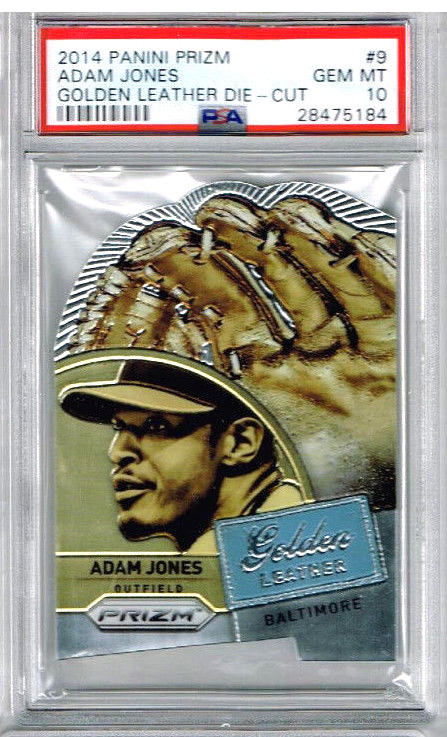 マルコス アクーニャ Panini Optic Gold Prizm 10枚限定 2014 Panini Prizm Adam Jones Golden Leather Die-Cut PSA 10