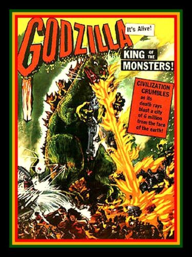 4" GODZILLA King of Monsters vinyl sticker. Classic movie monster decal 4 laptop