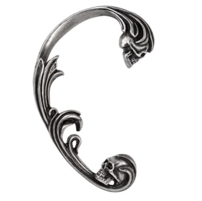Alchemy Gothic Dece's de Rocaille Right Ear Wrap Skulls Single Earring Cuff E461