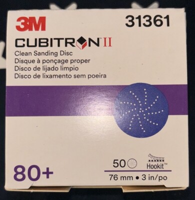 3M 3  Hookit Cubitron II Clean Sanding Abrasive 80+ Grit (76mm) 31361    50 Disc