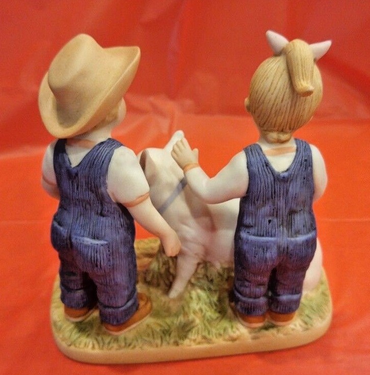 Denim Days PRIZE PIG #8813 Year of Pig Retired Gift Home Interiors Homco EUC