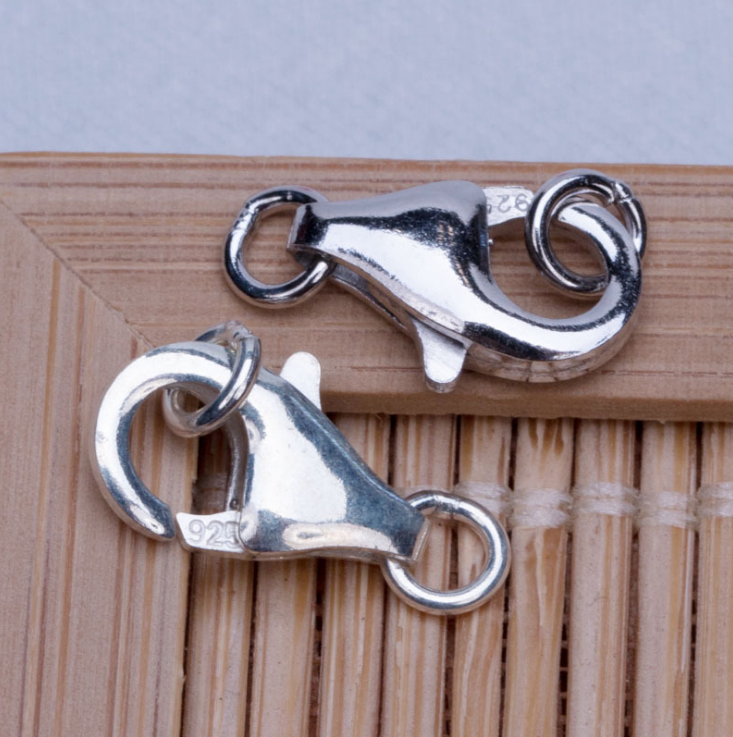 Solid 925 Sterling Silver Lobster Claw Clasp Connector Triggers 2 pc All Size
