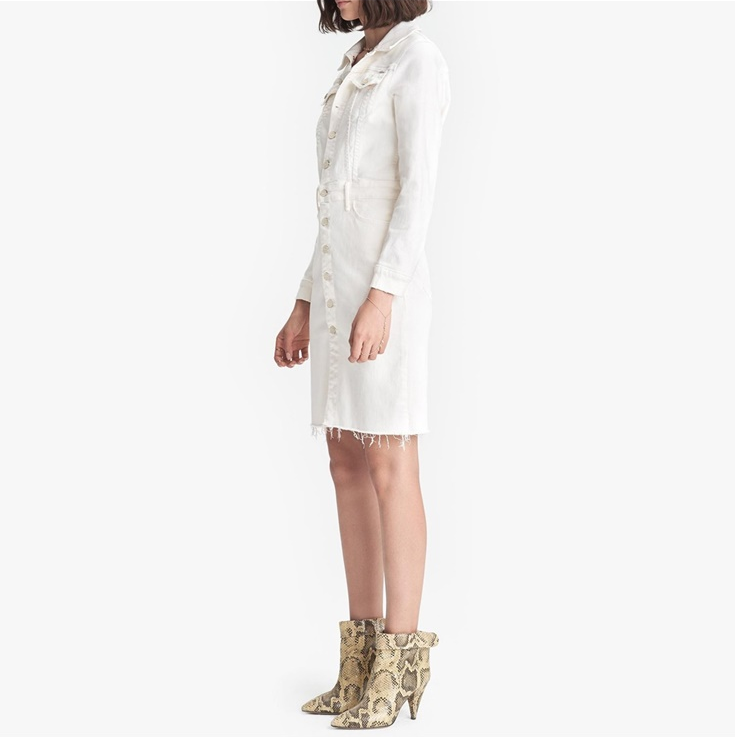 Pre-owned Mother The Cover Up Knee Fray / Cream Puffs In White