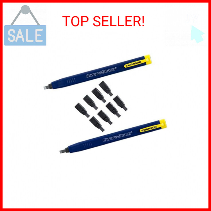 Swanson Tool Co CP216 AlwaysSharp Refillable Mechanical Carpenter Pencil, Two Pa