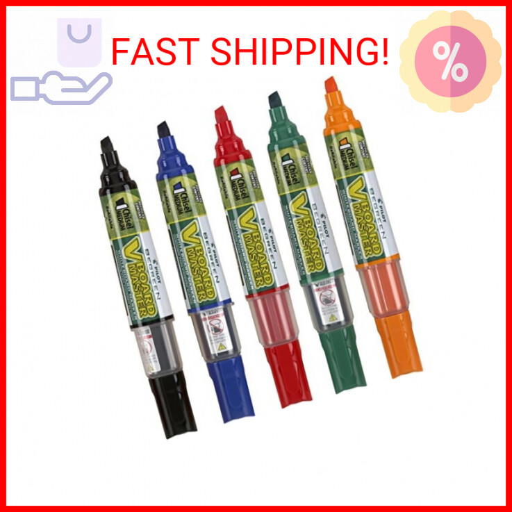 PILOT V Board Master Refillable Dry-Erase Markers, Medium Chisel Tip, Assorted C