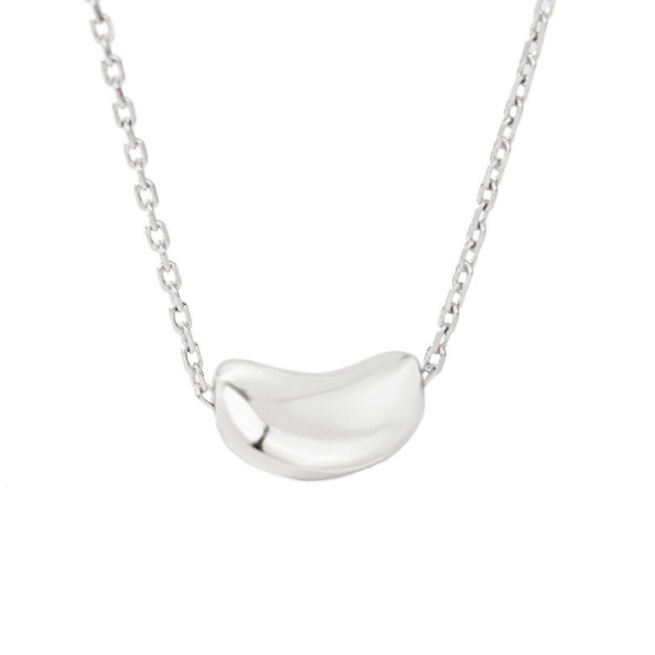 Sterling Silver Lucky Coffee Bean Charm Pendant Necklace with Chain Gift Box E15