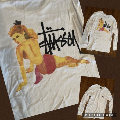Stussy Pin Up Girl Style TShirt SZ Small Unisex Mens Women's