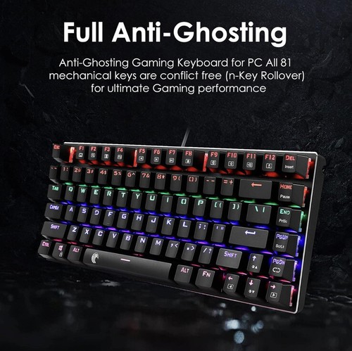 HUO E-YOOSO Z-88 Super Scholar Mechanical Gaming Keyboard Blue Switches 81 Key