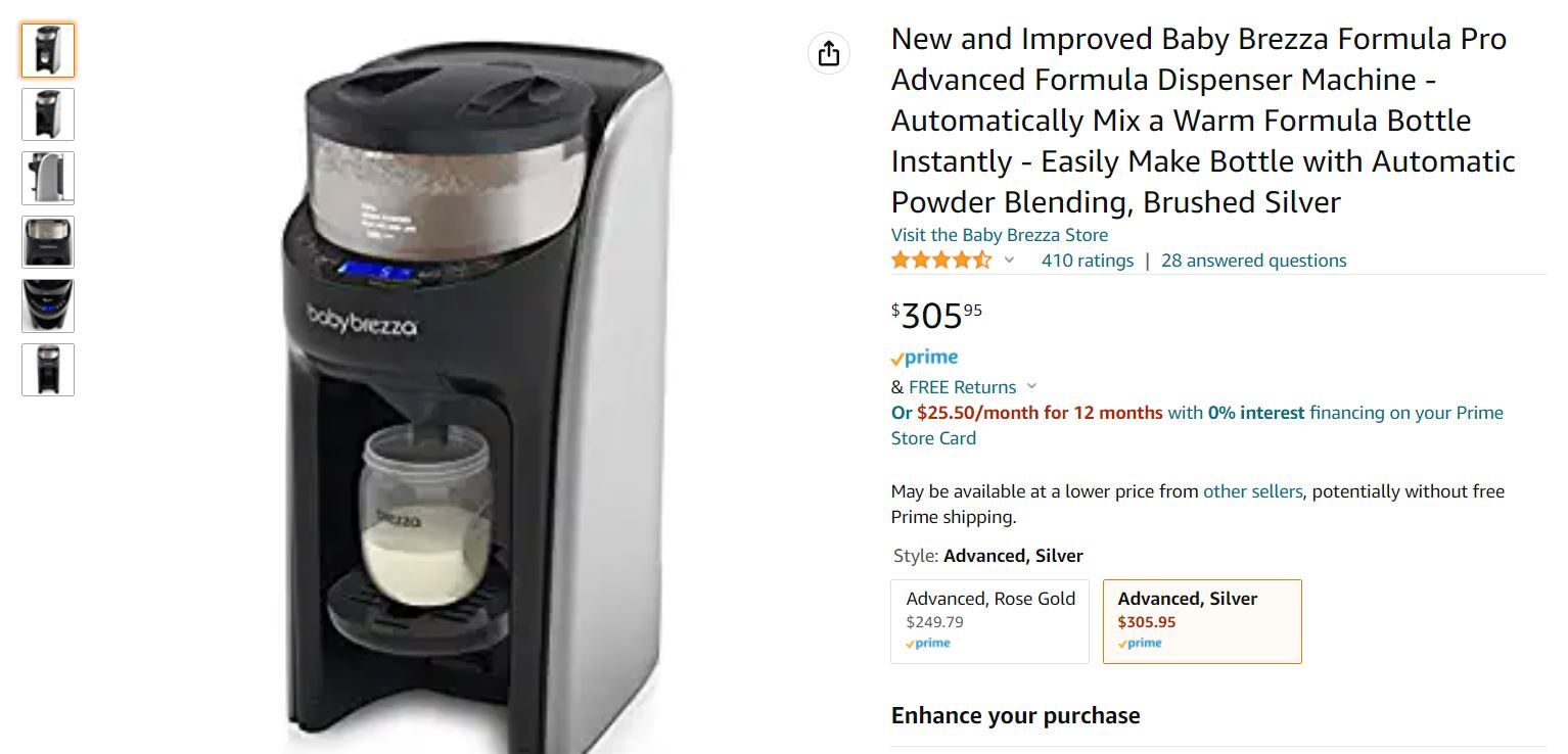 Baby Brezza Formula Pro Advanced Formula Dispenser Machine