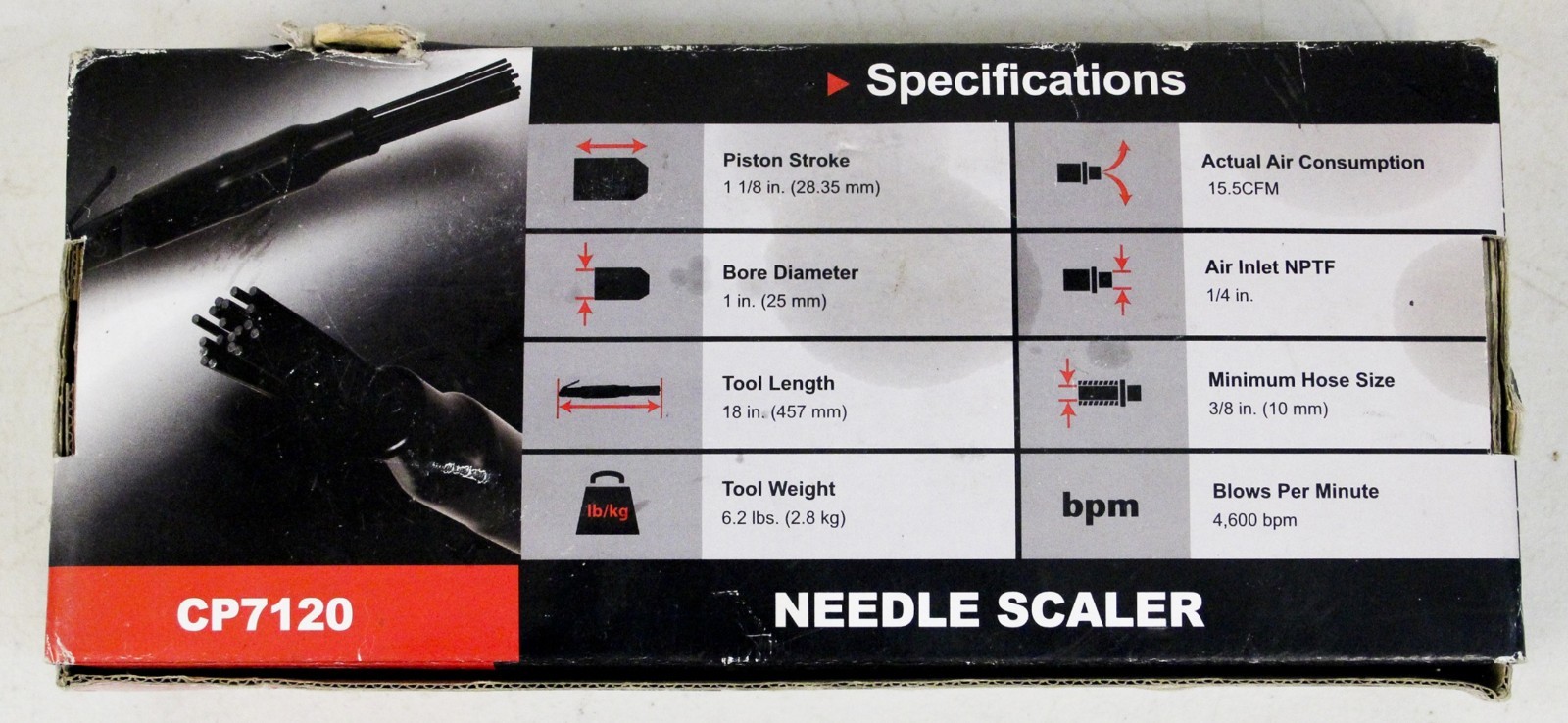 CP 7120 Needle Scaler 4600 BPML Chicago Pneumatic Air Tool Box & Manual