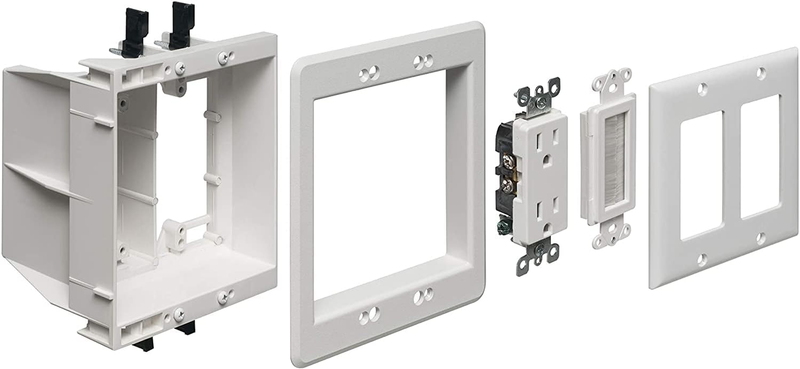 TV Box TVBU505K Non-Metallic Recessed TV Box Kit, Plastic, 2 Gangs