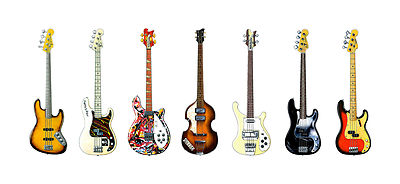 Bass Guitar Panorama Print. 7 Famous Bass Guitars | eBay