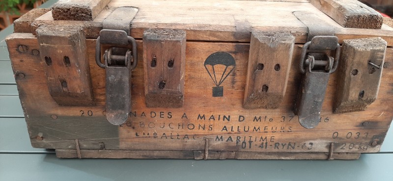 Caisse Vide En Bois Parachutable Grenades Mle 37 Df Parachutiste LÃ©Gion Commando