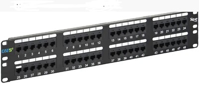 ICC CAT5e Patch Panel with 48 Ports and 2 RMS