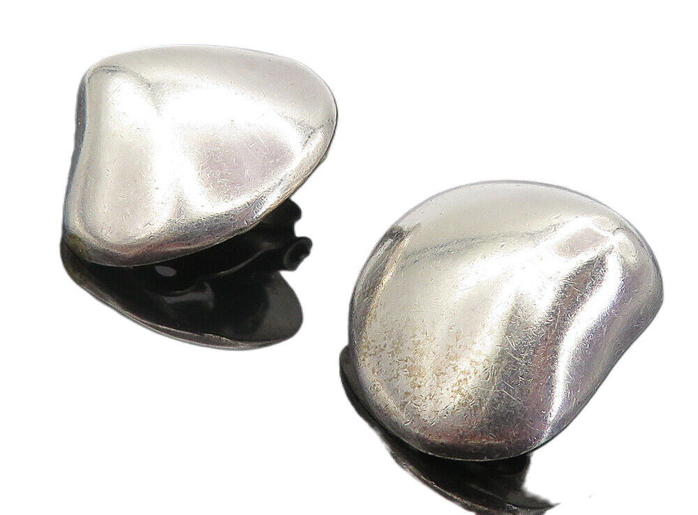 アクセサリー antique vintage old silver mexico indian Vintage Sterling Silver Clip Earrings 925 Taxco Mexico TM