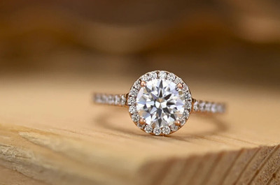 Round 1.80CT Round Lab Grown Diamond Women's Wedding Halo Ring 14K Yellow Gold
