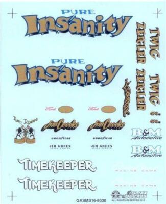 Slixx 8030 Gasser Mini Sheet #16 1/25 Drag decal