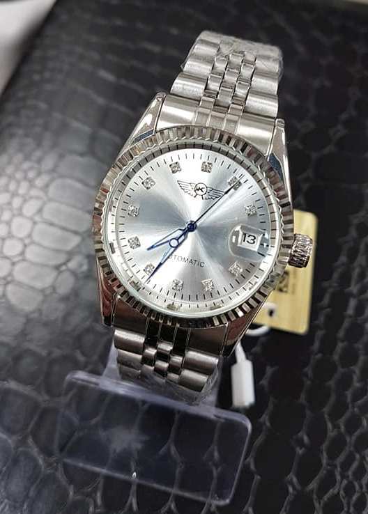 Orologio Polso Yk Uomo Donna Analogico Automatico Data Elegante Silver Silve lac