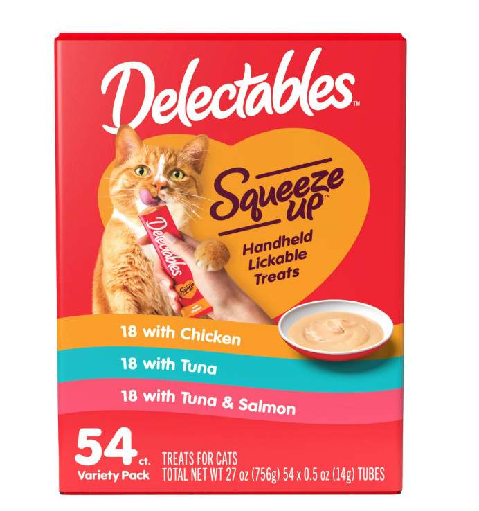Squeeze up Lickable Wet Cat Treat Flavor Variety Pack, 0.5oz