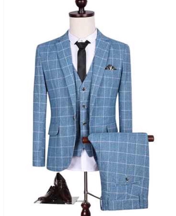Mens check suits size L & XXL (small fitting) in Sunderland, Tyne and
