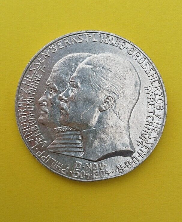 Monnaie. Allemagne. Hesse-Darmstadt. 5 Mark. 1904. Sup-