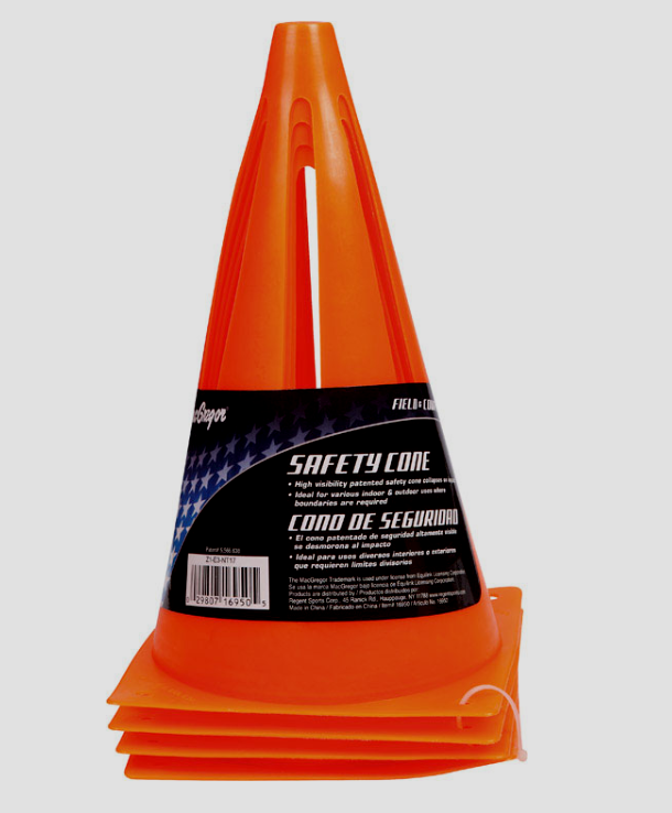 MacGregor Field Safety Cones ORANGE PVC Game Vehicle 9