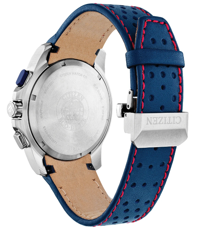 Pre-owned Citizen Eco-drive Promaster Mx Blue Leather Strap Men's Watch Bl5571-09l