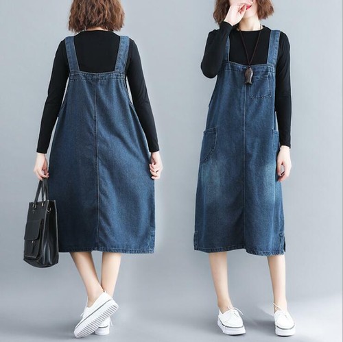 New Fashion Women's Loose Jean Dress Suspender Denim Overall