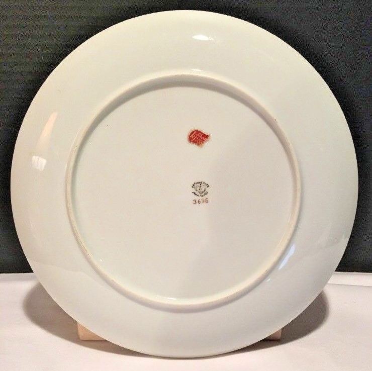 Vintage Lefton China 50th Wedding Anniversary Decorative Plate with Gold Trim