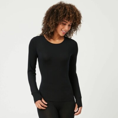 2-PACK  Free Country Womens Black Microtech Heat Base Layer Top Shirt NWT $60 L