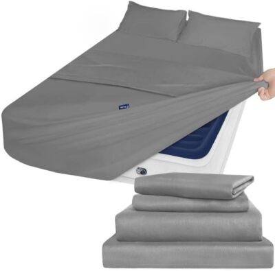4 Piece Bed Sheet Set Fits 16''-24'' Air Mattress Extra Deep Pocket Multi-Size
