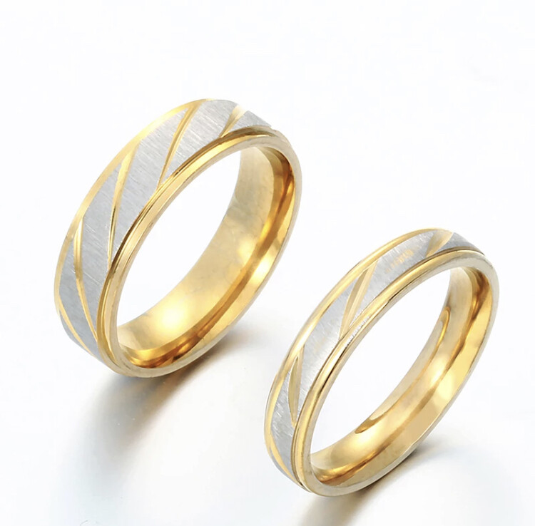 Women's Fashion Jewelry Wave Pattern Classic Gold Promise