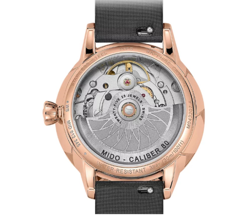 Pre-owned Mido Limited Edition Swiss Automatic Rainflower Black Fabric Strap Watch34mm