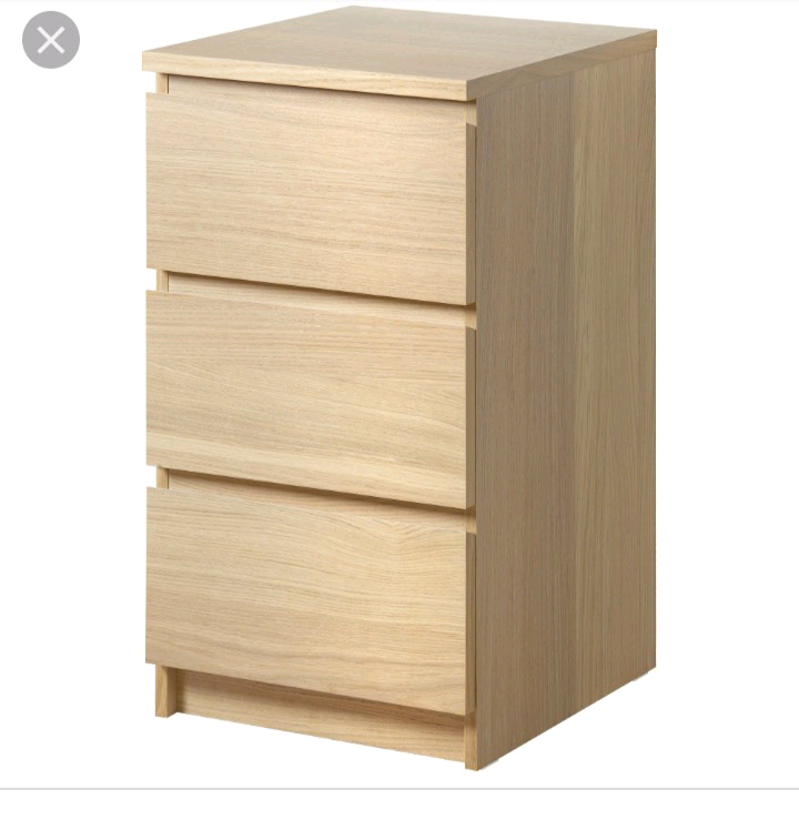 Ikea Malm Small Chest Of 3 Drawers Bedside Table In Wrexham