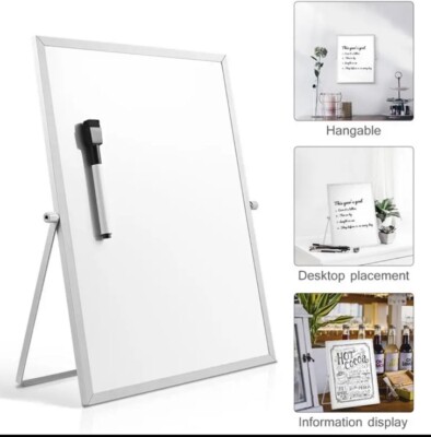 Amazon Basics Magnetic Dry Erase 14 in White Board with Aluminium Frame...