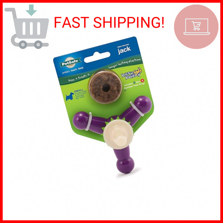 PetSafe Busy Buddy Treat Holding Jack Dog Toy &ndash; Strong Che