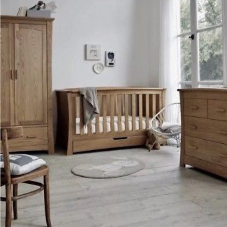 Mamas and Papas Ocean Dark Oak Nursery Furniture 3 piece set in