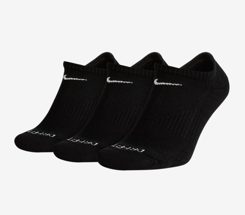 3 Pair Black Sz 8-12  Dri Fit