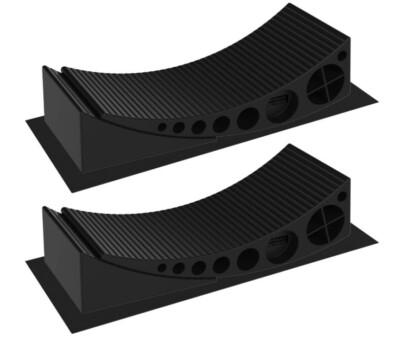 2 LevelMatePro Curved RV Leveling Ramps / 2 Levelers, 2 Chocks & 2 Mats - NEW
