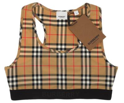 

НОВЫЙ Бюстгальтер DALBY в клетку BURBERRY ТЕКУЩИЙ ВИНТАЖНЫЙ ЖЕНСКИЙ ТОП, Бежевый