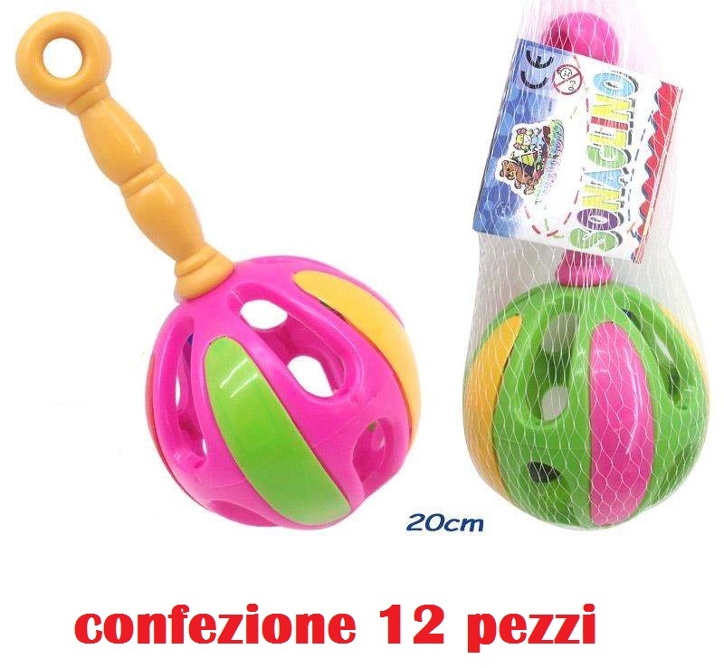 Set 12 Pezzi Sonaglio Sonaglino Bambini Bimbi Colorati 20cm moc