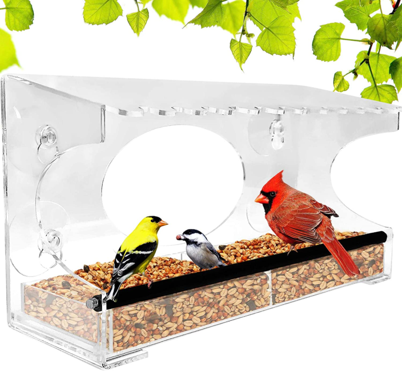 - Extended Roof - Steel Perch - Sliding Feed T