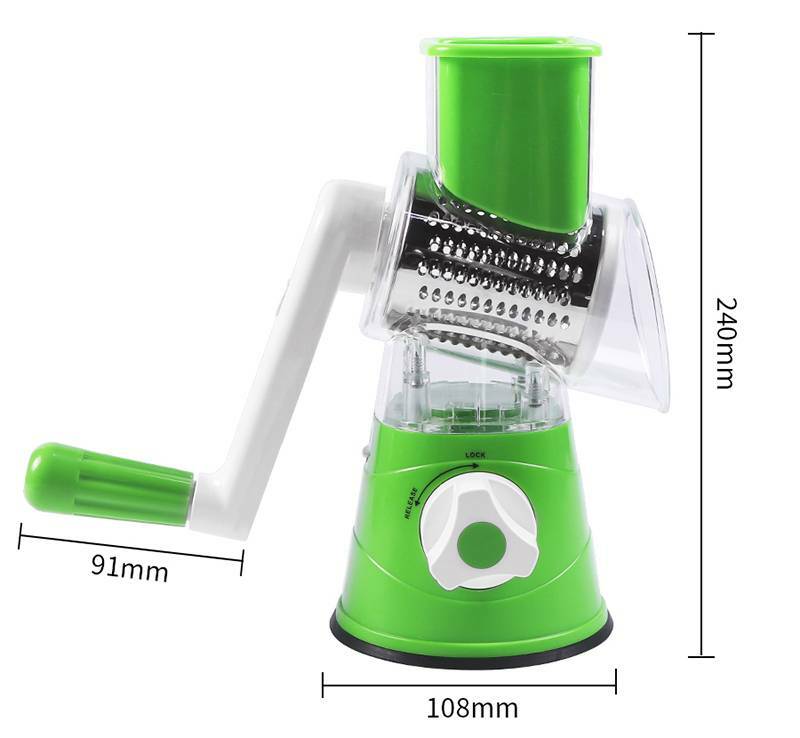 Stainless Steel Veg Food Chopper Shredder Slicer Hand Crank Rotary