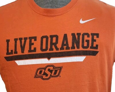 Nike OSU Cowboys Live Orange Tshirt Mens XL Double Sided Graphic Print Cracking