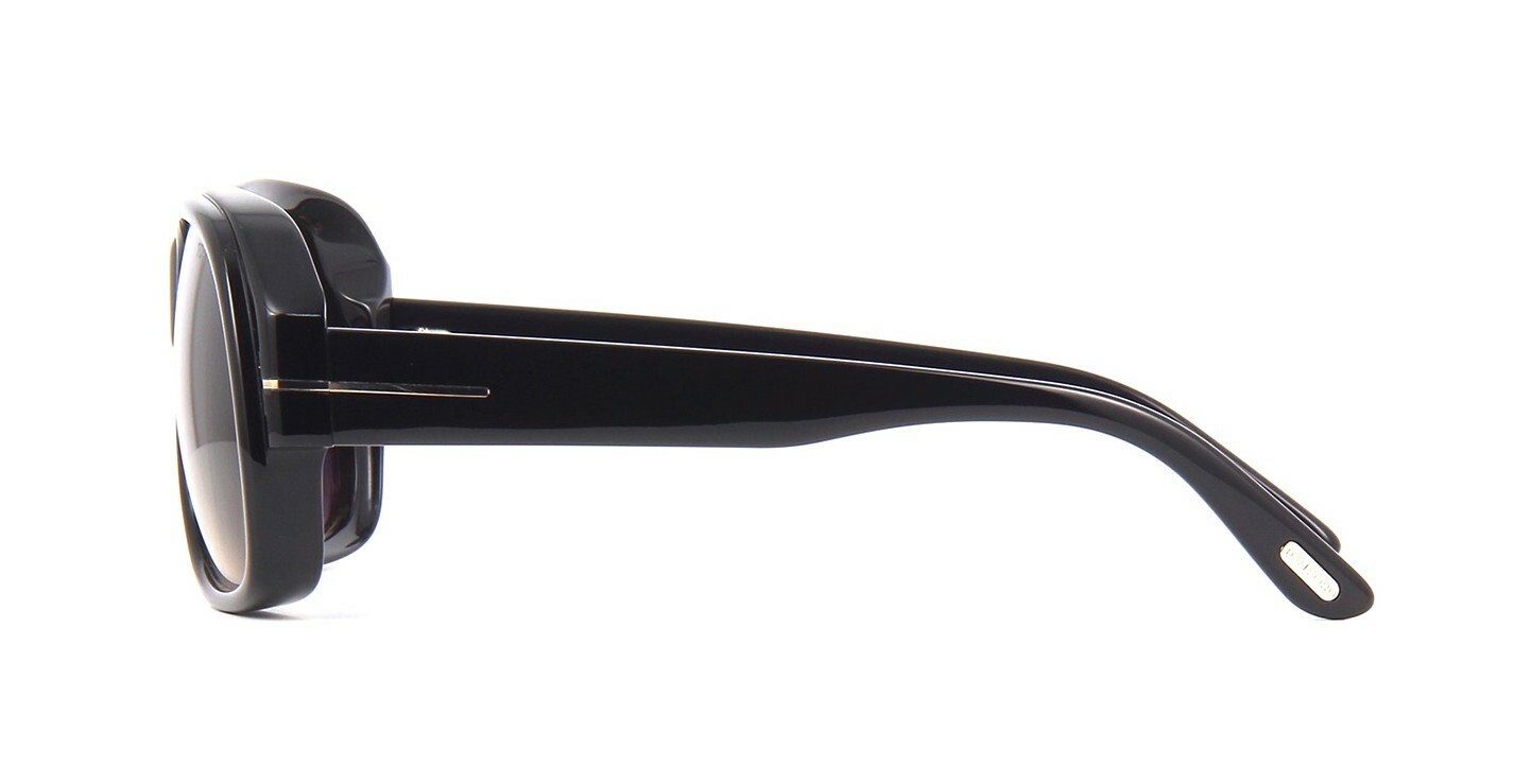 Pre-owned Tom Ford Lyle Ft 0837 Shiny Black/grey Brown Shaded (01b) Sunglasses